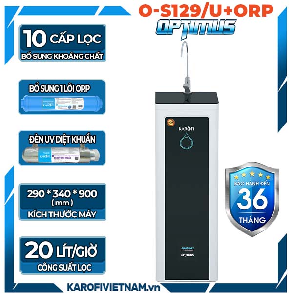 Máy lọc nước Karofi Optimus s1 - 9 lõi đèn UV - O-s129/U và ORP