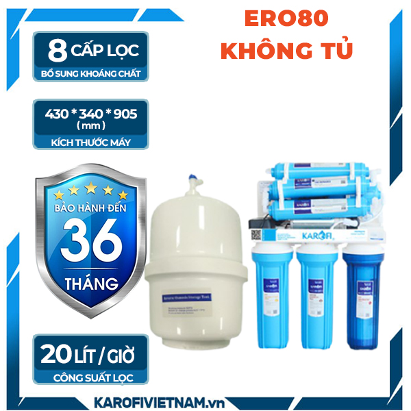 Máy lọc nước eRO 8 lõi không vỏ tủ - KT-eRO80