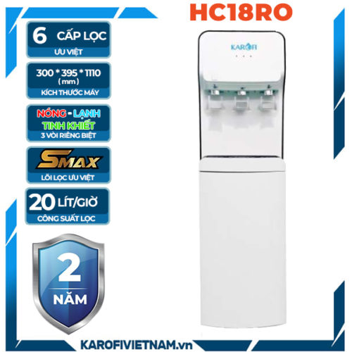 Cây nước nóng lạnh tích hợp lọc nước RO Karofi HC18RO