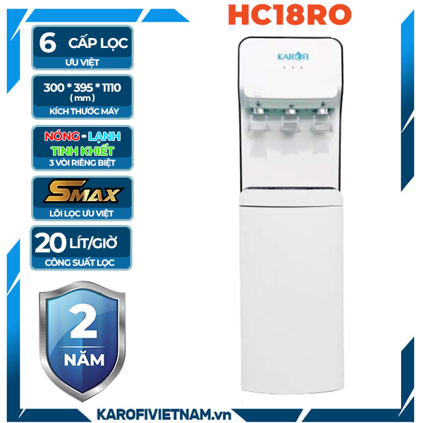 Cây nước nóng lạnh tích hợp lọc nước RO Karofi HC18RO