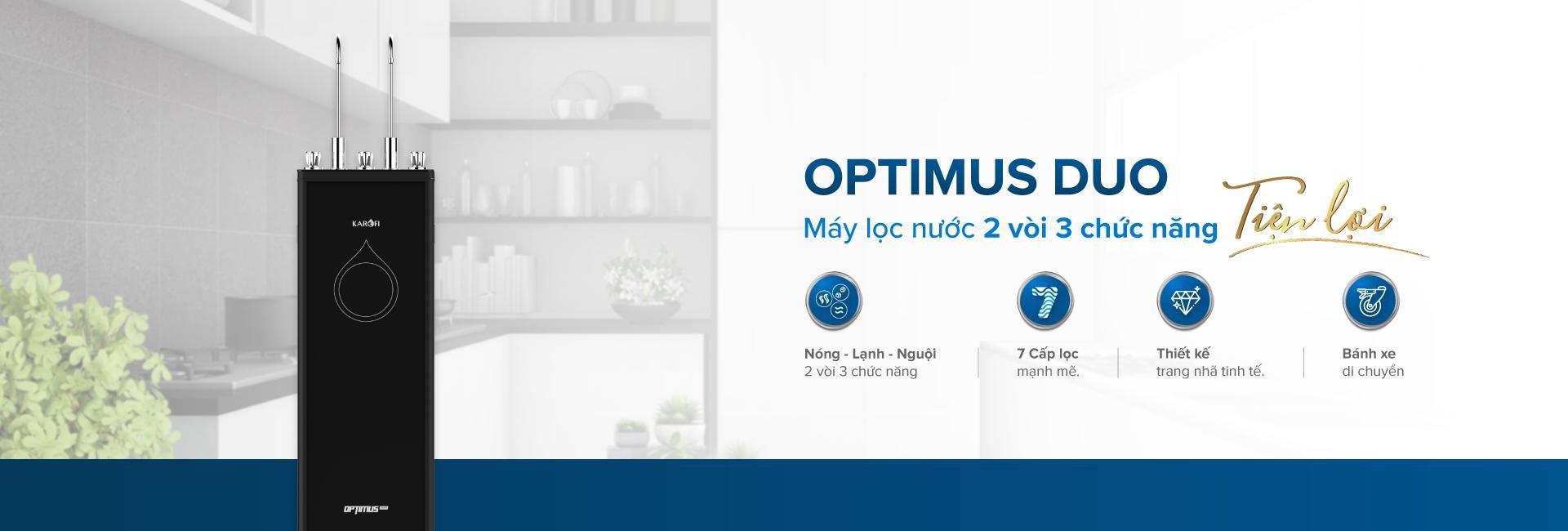 Máy lọc nước Karofi Optimus Duo - 2 vòi 3 chế độ nước Máy lọc nước Karofi Optimus Duo - 2 vòi 3 chế độ nước