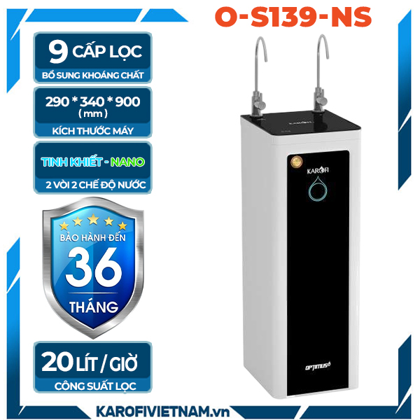 Máy lọc nước Karofi Optimus O-S139-NS - 9 lõi lọc
