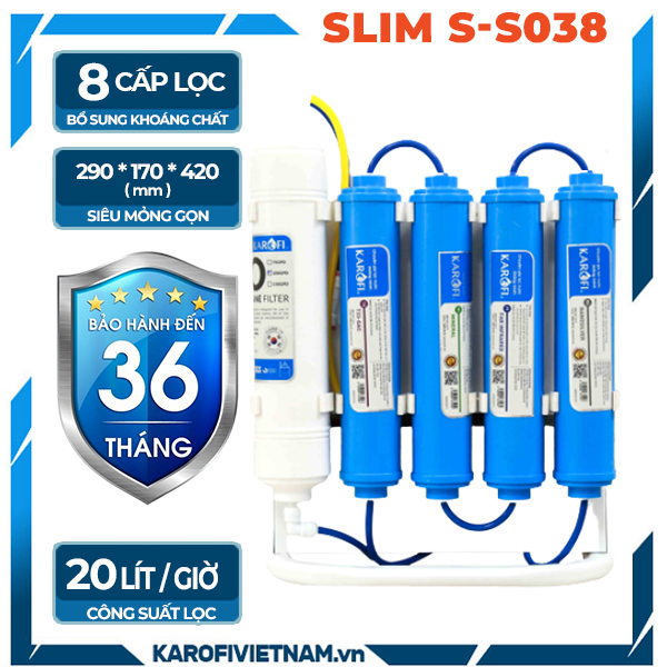 Máy lọc nước Karofi Slim S-s038 - 8 lõi lọc