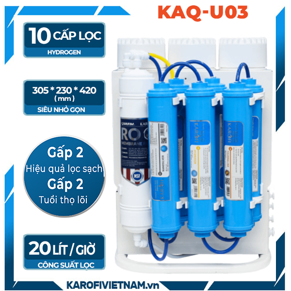 Máy lọc nước Karofi KAQ-U03 - 10 lõi Hydrogen