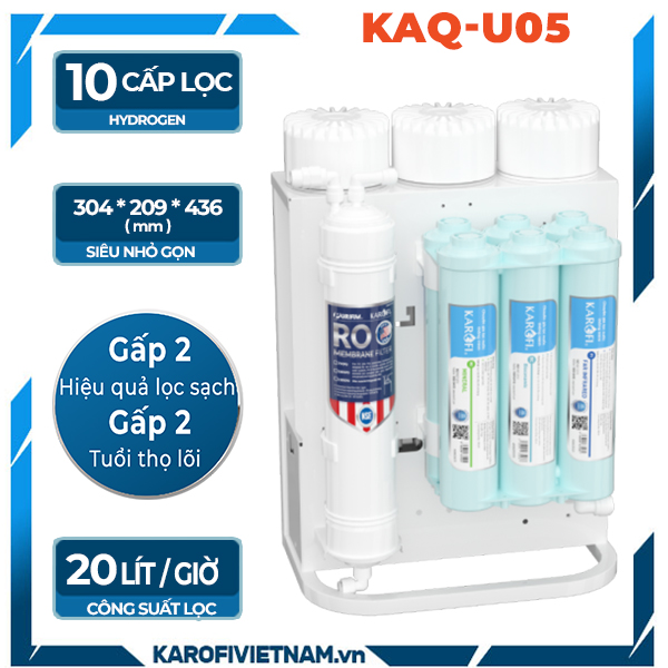 Máy lọc nước Karofi KAQ-U05 - 10 lõi Hydrogen
