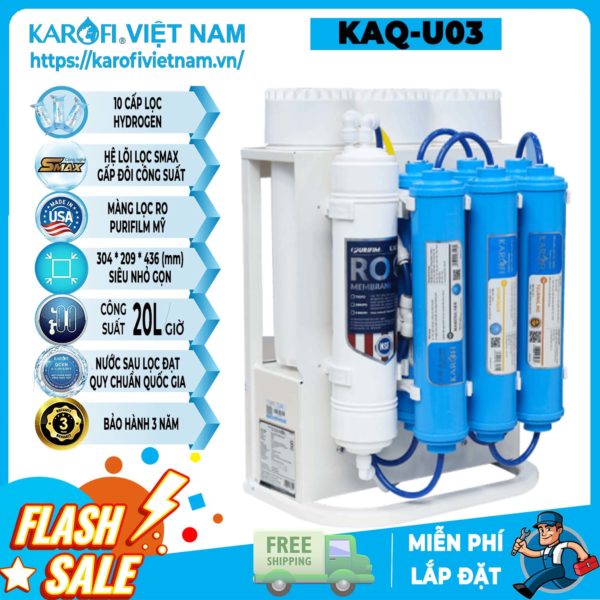 Máy lọc nước Karofi KAQ-U03 - 10 lõi Hydrogen