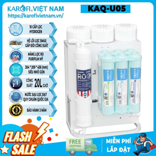Máy lọc nước Karofi KAQ-U05 - 10 lõi Hydrogen