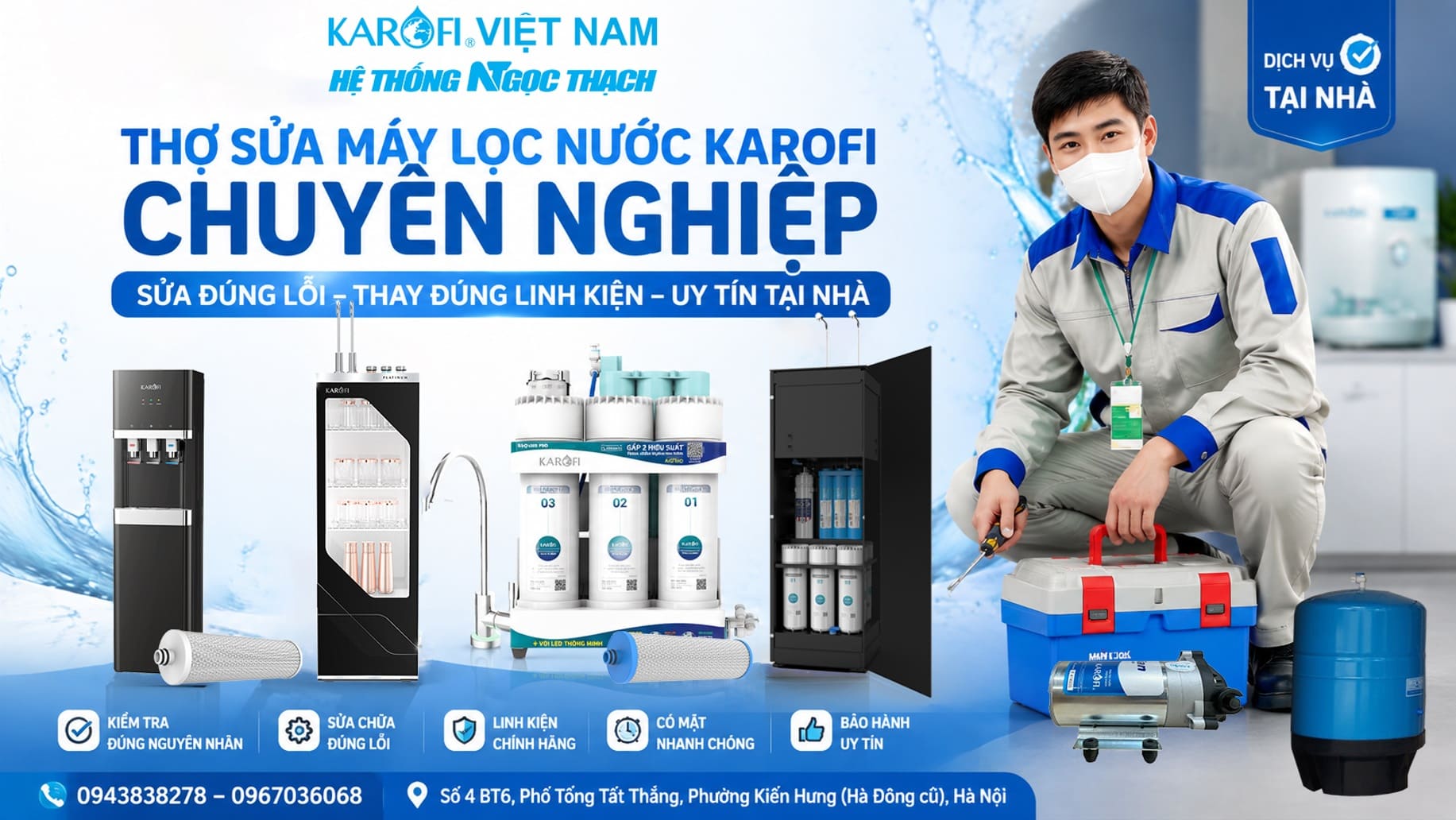Thợ sửa máy lọc nước karofi chuyên nghiệp