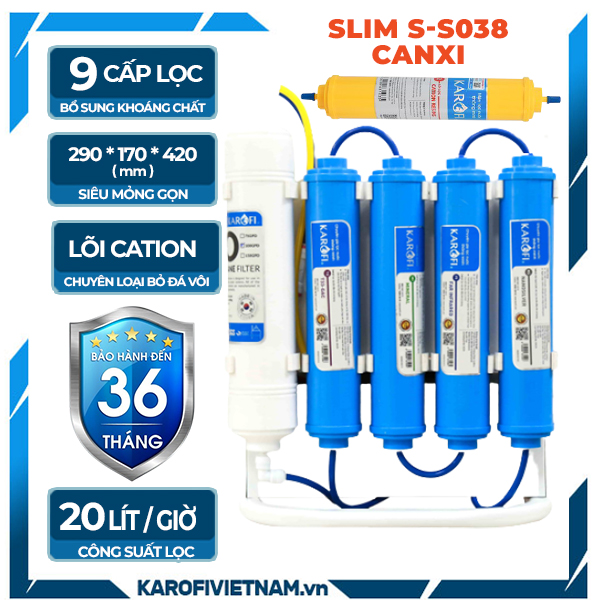 Máy lọc nước Karofi Slim S-s038 - Lọc Canxi