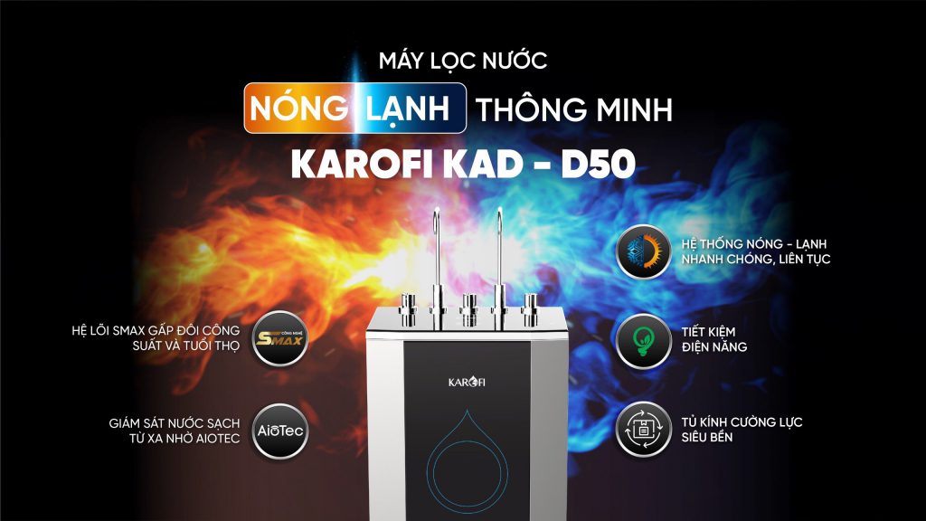 ĐẶT HÀNG TRƯỚC - RINH QUÀ HỜI: Đặt trước máy lọc nước nóng lạnh Karofi KAD-D50 tặng ngay bếp từ trị giá 1.420.000đ