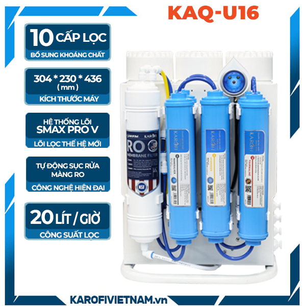 Máy lọc nước Karofi KAQ-U16 - 10 lõi Hydrogen sRO