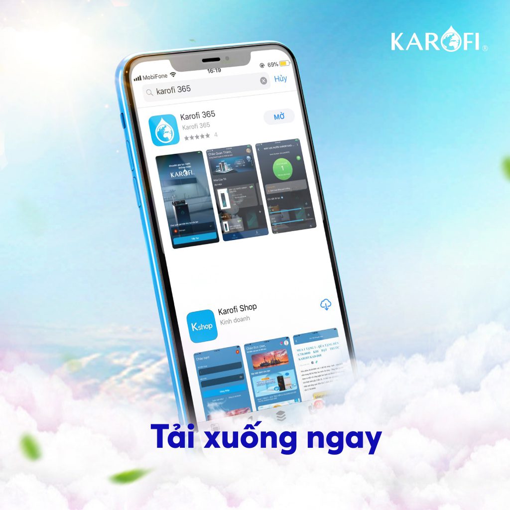 kiểm soát chất lượng nước và khí trên App Karofi 365 thông minh