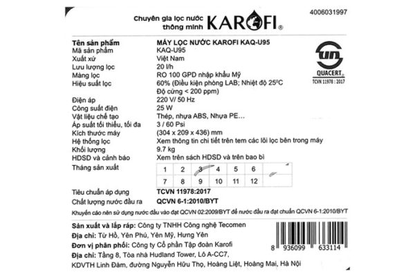 Máy lọc nước thông minh Karofi KAQ-U95 - Hydrogen Kiềm - Hình ảnh 8