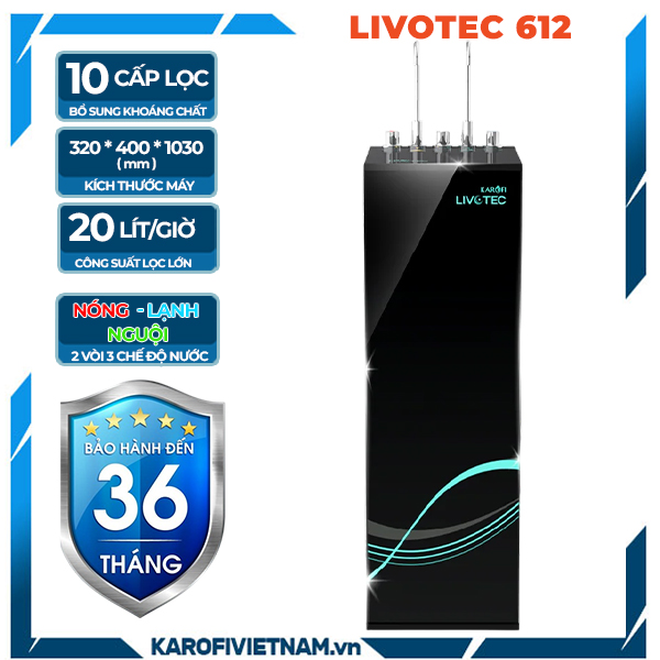 Máy lọc nước nóng lạnh Karofi Livotec 612
