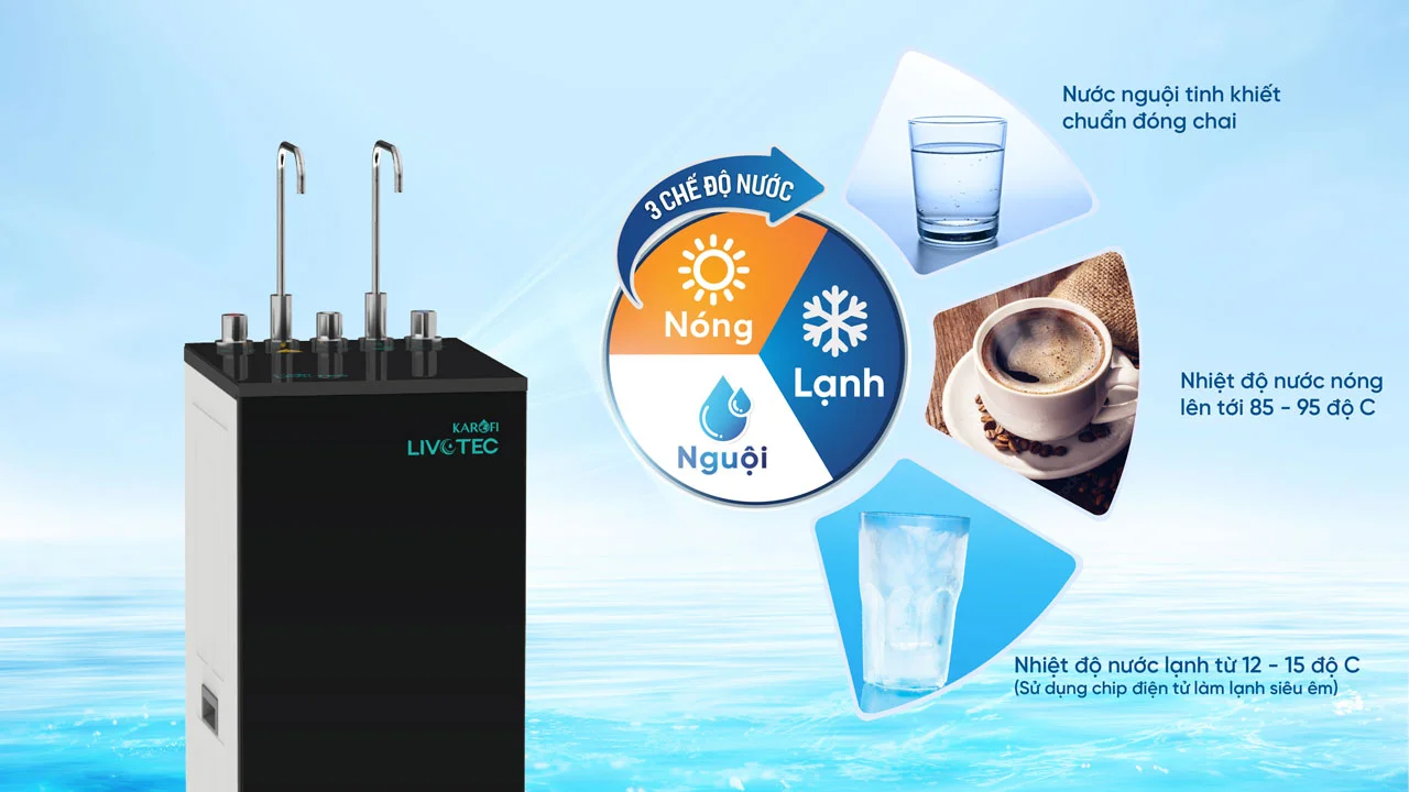 Máy lọc nước nóng lạnh Karofi Livotec 612