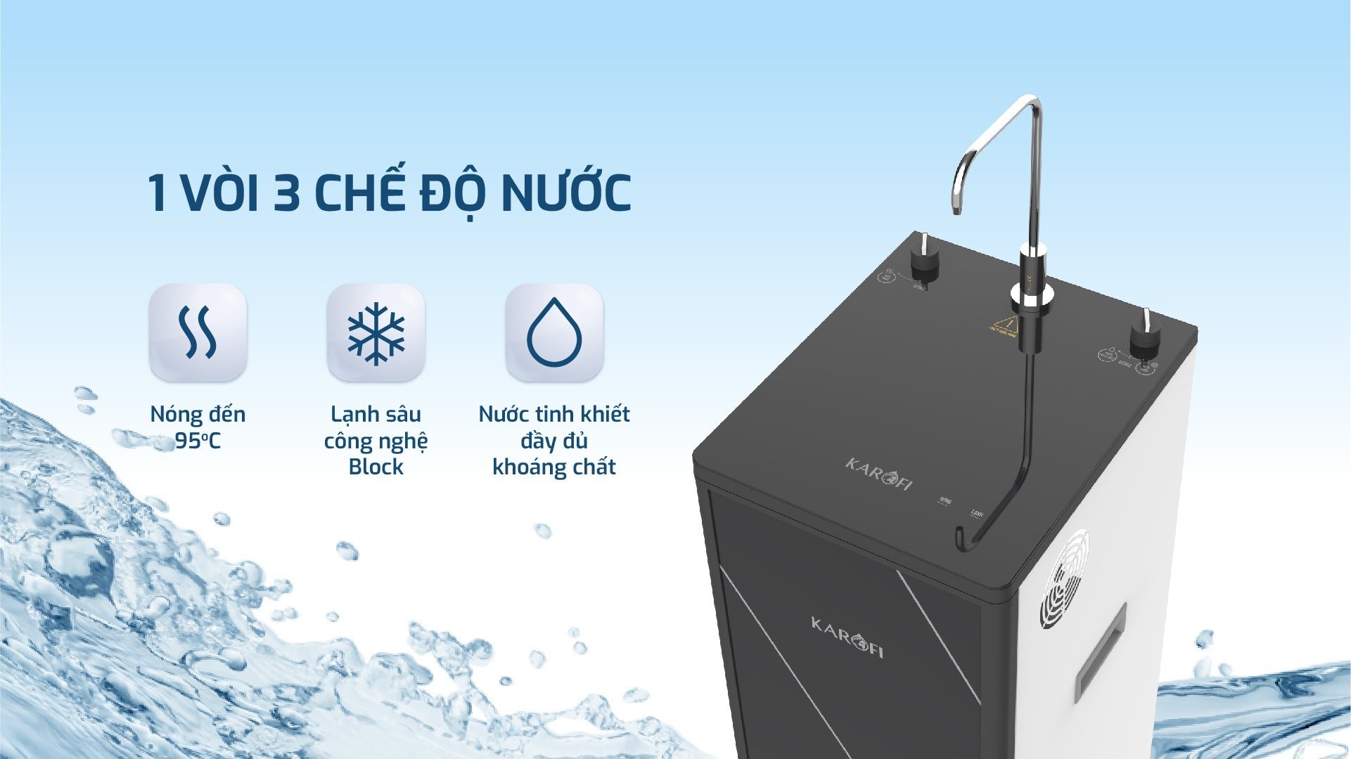 Máy lọc nước nóng lạnh Karofi KAD-D66V