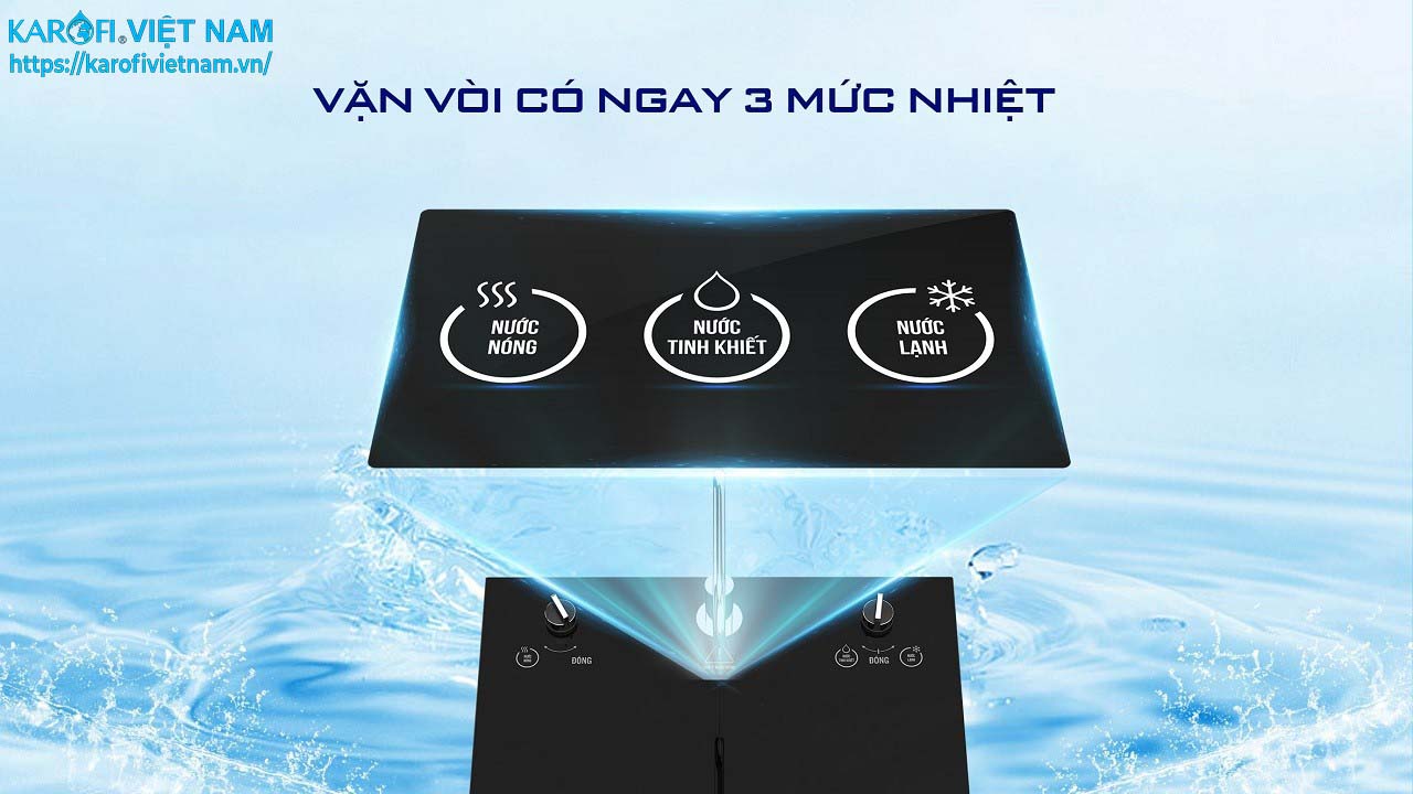 Karofivietnam.vn - máy lọc nước nóng lạnh Karofi D59 - 3 mức nhiệt Nóng - Lạnh - Tinh khiết siêu tiện lợi