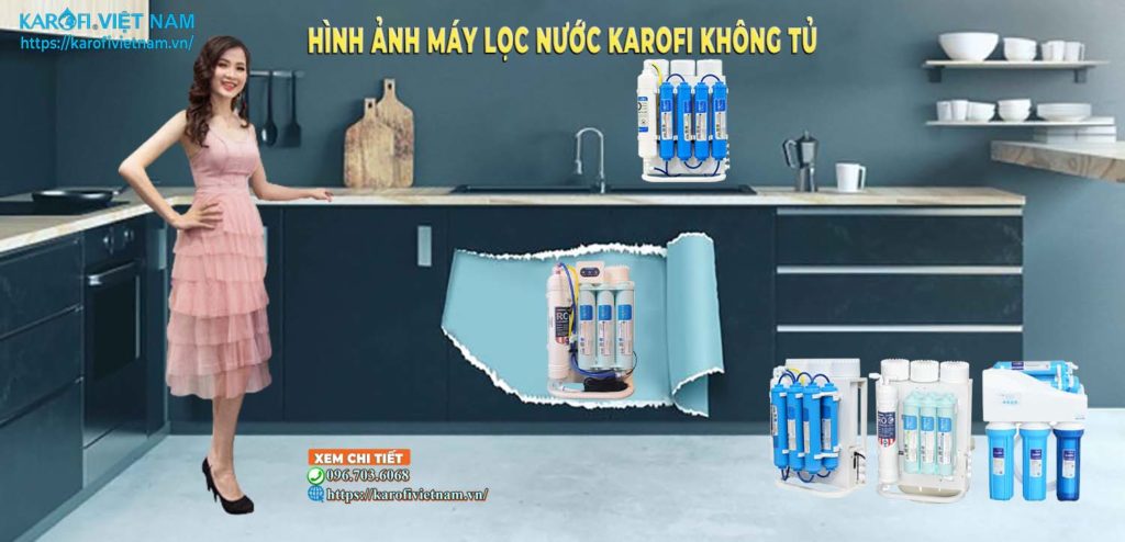 Hình ảnh máy lọc nước Karofi không tủ lắp thực tế tại nhà khách hàng
