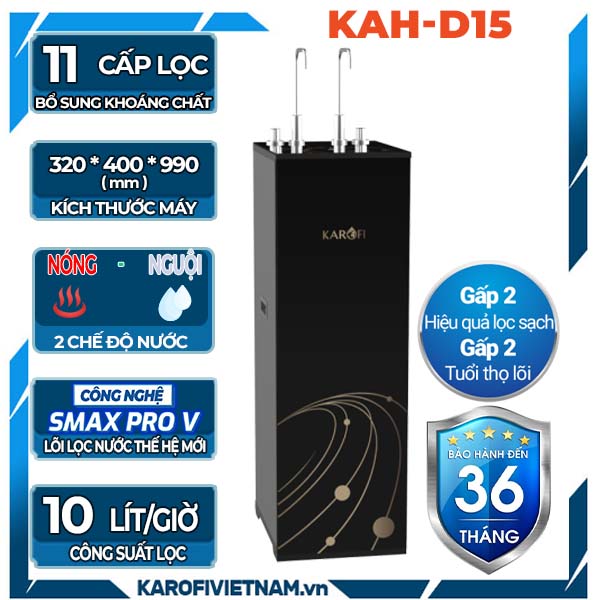 Máy lọc nước nóng nguội Karofi KAH-D15