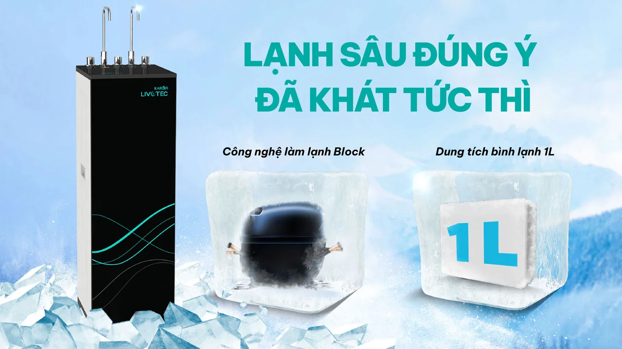 Máy lọc nước nóng lạnh Karofi Livotec 628
