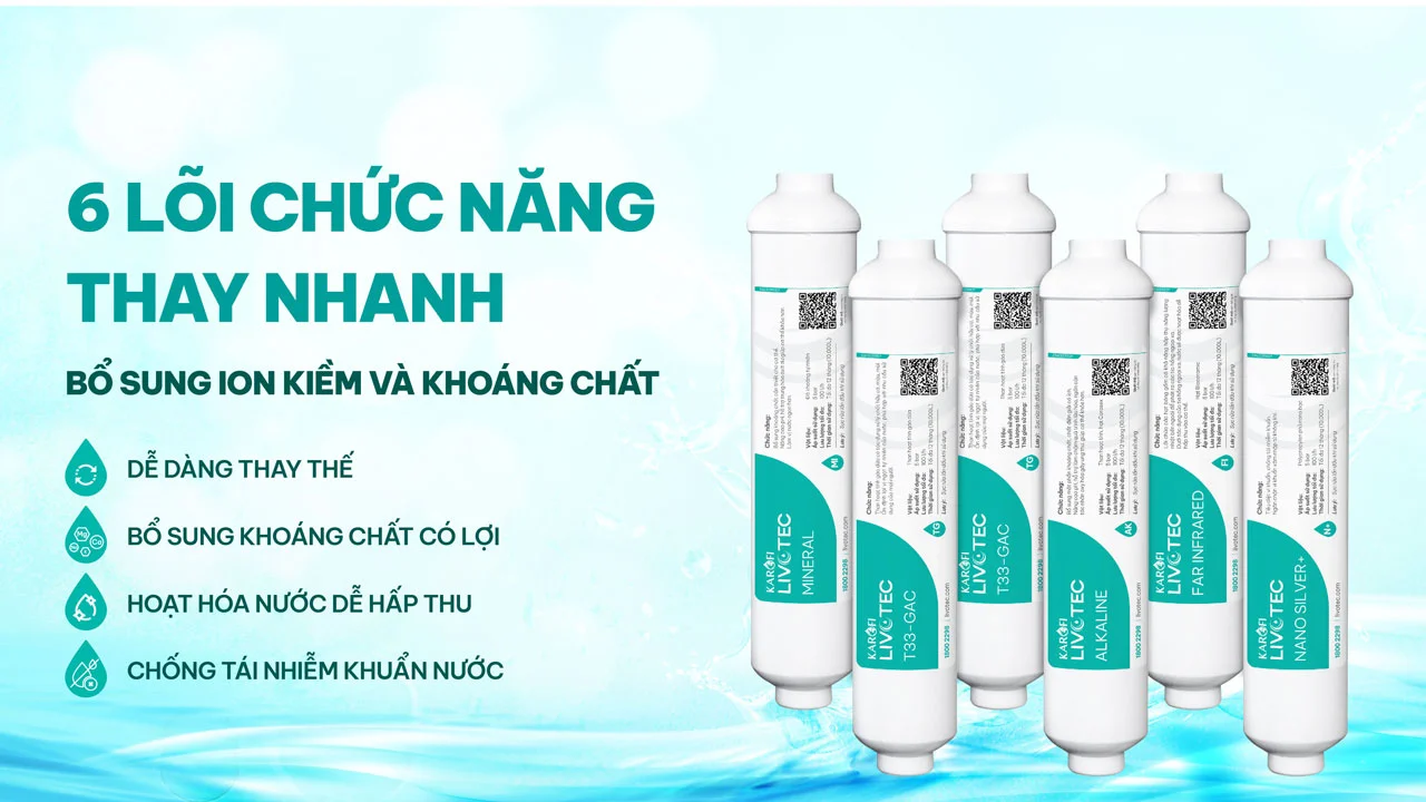 Máy lọc nước nóng lạnh Karofi Livotec 628