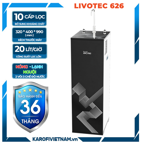 Máy lọc nước nóng lạnh Karofi Livotec 626