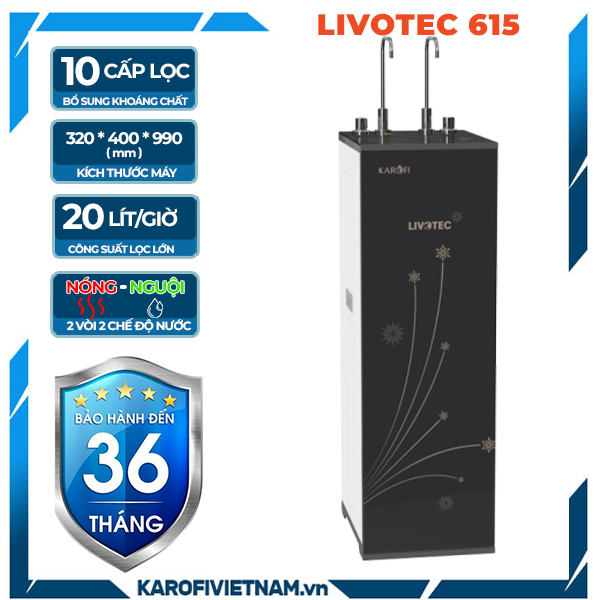 Máy lọc nước nóng lạnh Karofi Livotec 615