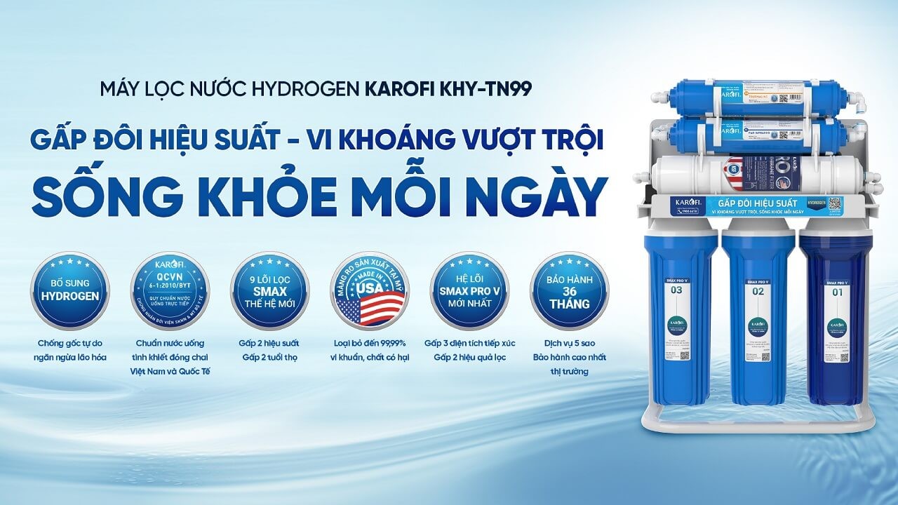 Máy lọc nước RO Karofi KHY-TN99 - 10 lõi lọc sạch - Nước chuẩn tinh khiết