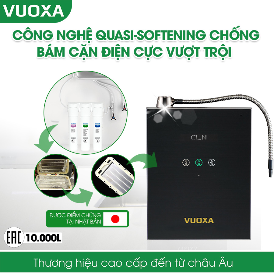 Máy lọc nước ion kiềm vuoxa i5000 chống cặn điện cực hiệu quả