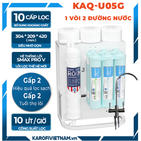 Máy lọc nước Karofi KAQ-U05G - 1 vòi 2 đường nước - Phiên bản [year]