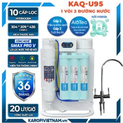 Máy lọc nước thông minh Karofi KAQ-U95 - 10 lõi Hydrogen - 1 vòi - 2 đường nước