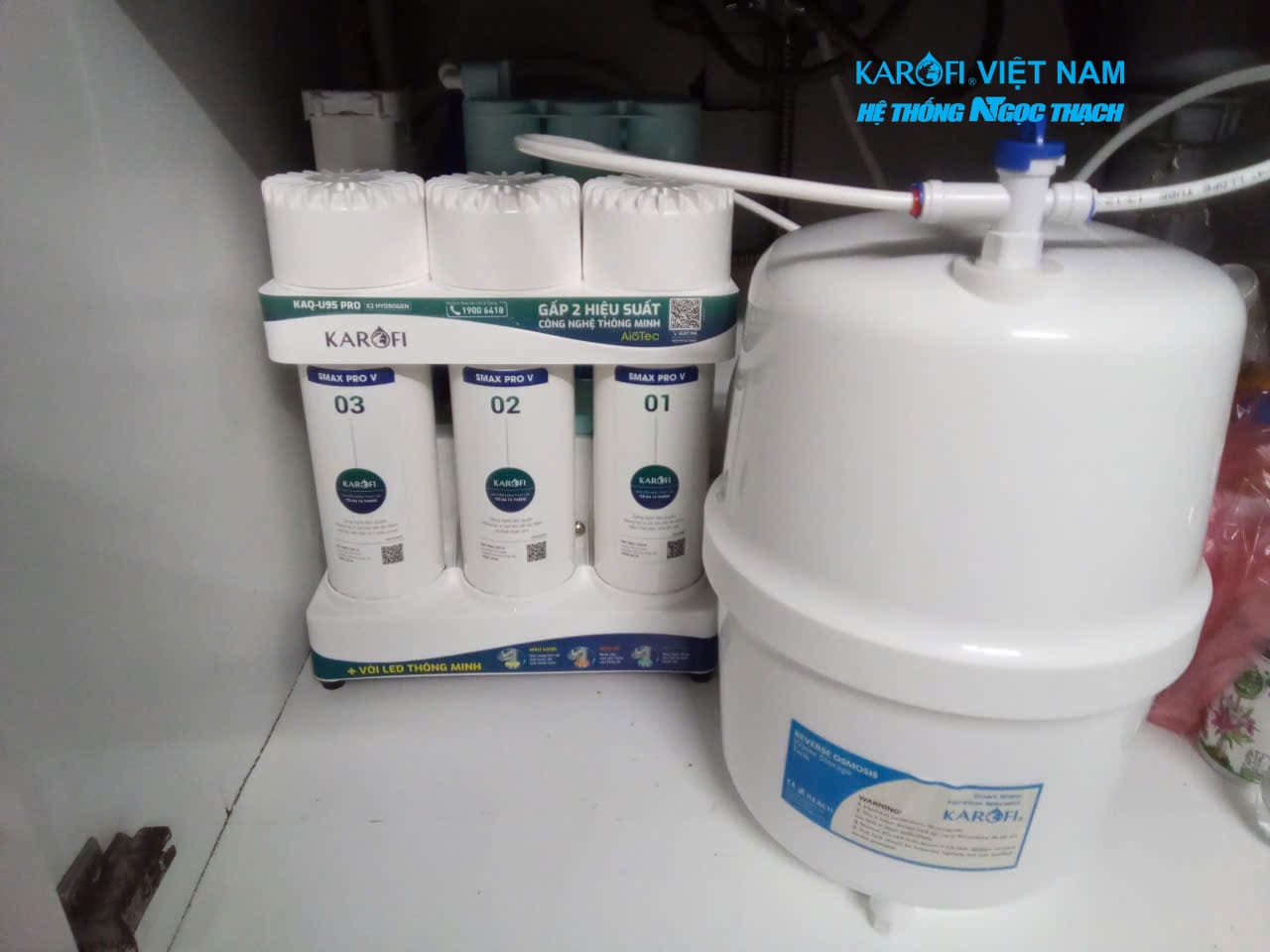 Máy lọc nước RO Karofi KAQ-U95 Pro (Thông minh - 2026 - tự động kiểm soát nước sạch)