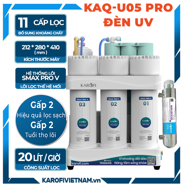 Máy lọc nước để gầm Karofi KAQ-U05 Pro - Đèn UV