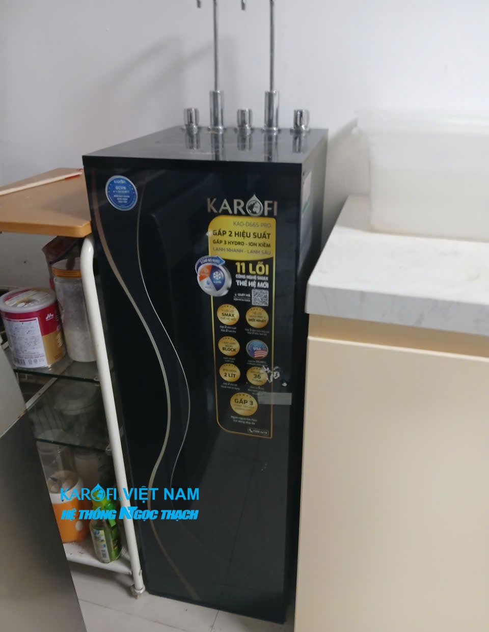 Máy lọc nước nóng lạnh Karofi KAD-D66S PRO – 11 Lõi Smax, Nóng Lạnh Tức Thì, Hydro-ion Kiềm