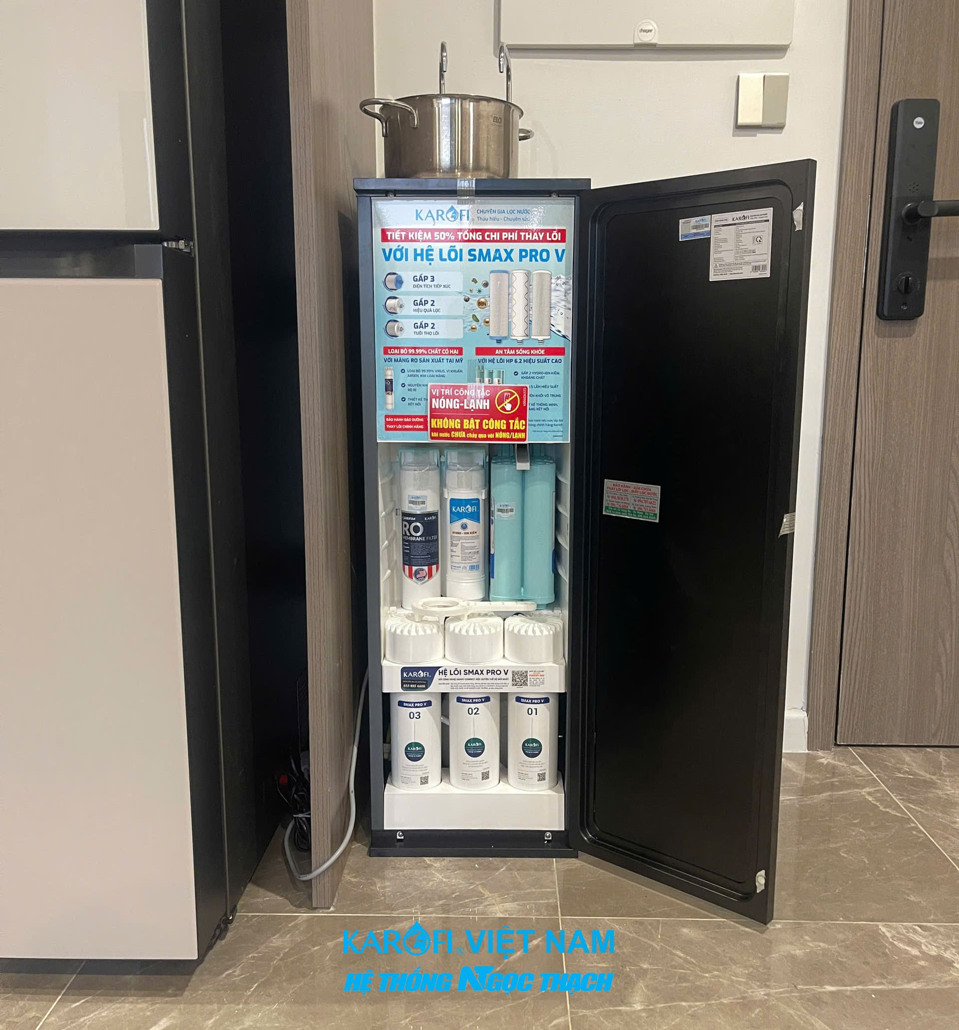 Máy lọc nước nóng lạnh Karofi KAD-D66S PRO – 11 Lõi Smax, Nóng Lạnh Tức Thì, Hydro-ion Kiềm
