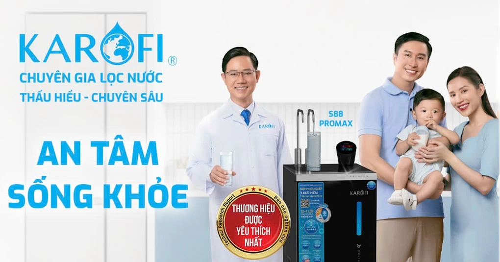 Karofi ra mắt 3 dòng máy lọc nước Hydro-ion kiềm 7 điện cực titan phủ bạch kim