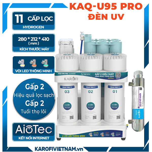 Máy lọc nước RO Karofi KAQ-U95 Pro - Đèn UV
