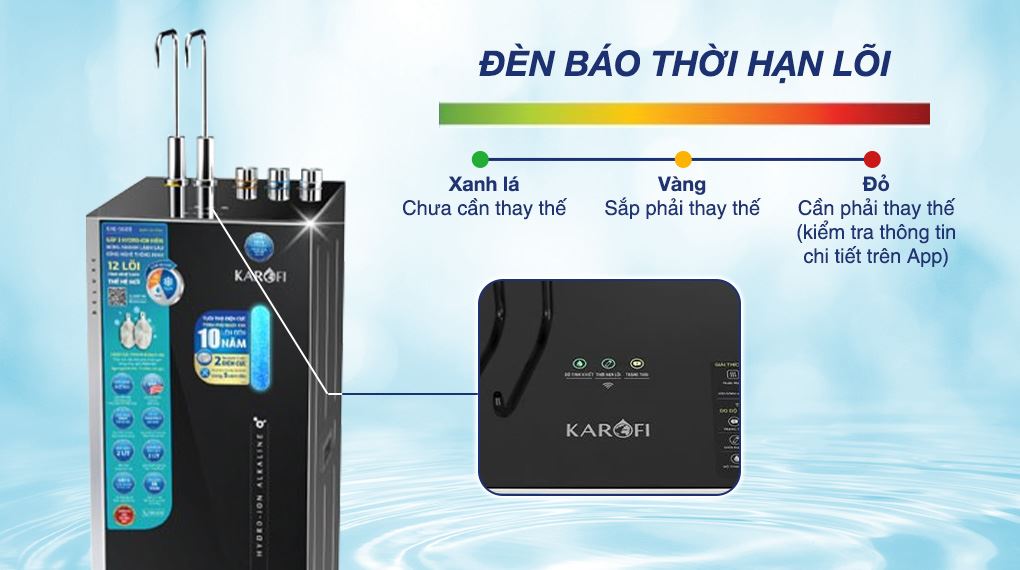 Máy lọc nước Hydro-ion kiềm nóng lạnh Karofi KAE-S688