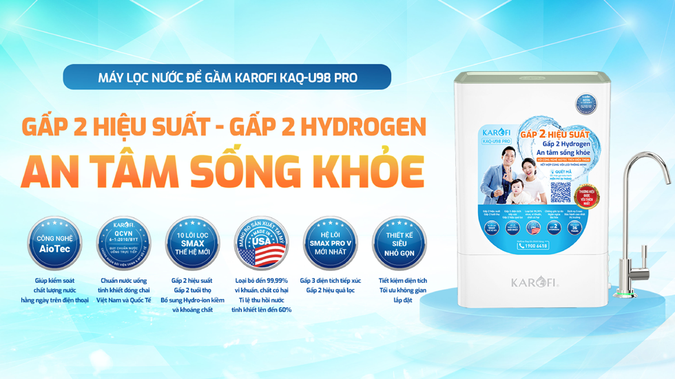 Máy lọc nước Karofi KAQ-U98 Pro - Canxi