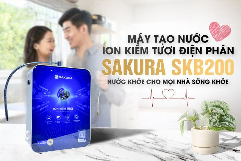 Máy tạo nước ion kiềm tươi điện phân Sakura SKB200 (Lắp sau các máy lọc nước RO và Nano các hãng)