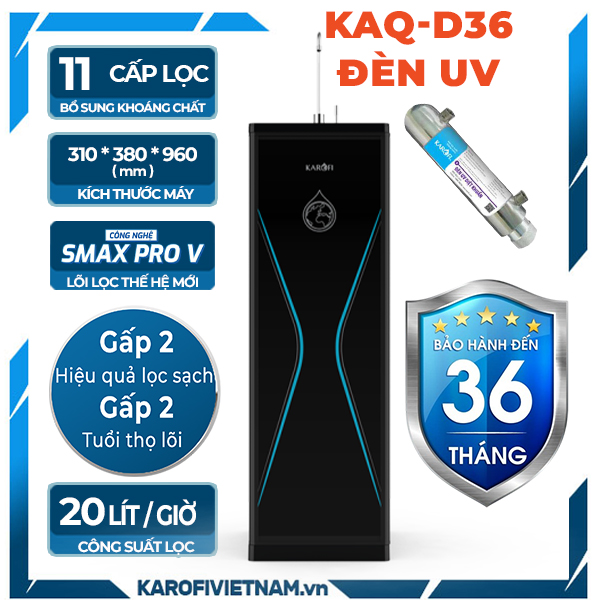 Máy lọc nước Karofi KAQ-D36 có đèn UV