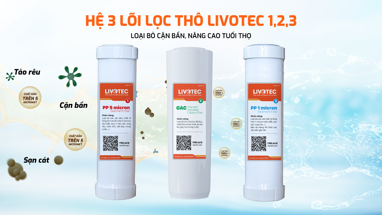 Máy lọc nước nóng lạnh Karofi Livotec 629