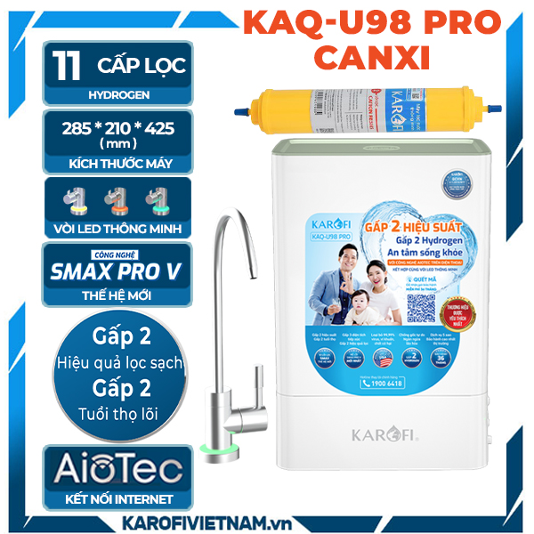 Máy lọc nước Karofi KAQ-U98 Pro - Canxi