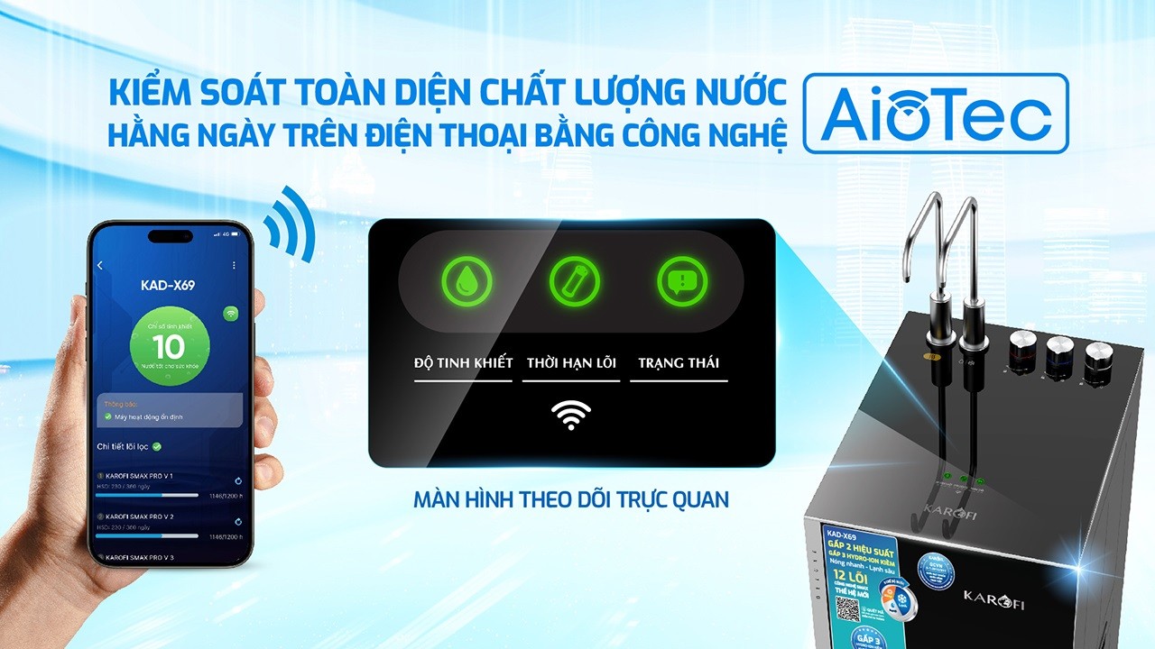 Máy lọc nước nóng lạnh Karofi KAD-X69