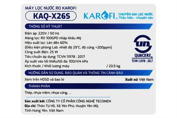 Máy lọc nước Karofi KAQ-X26S - Hình ảnh 9