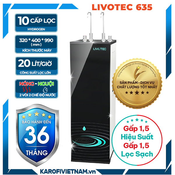 Máy lọc nước nóng nguội Karofi Livotec 635