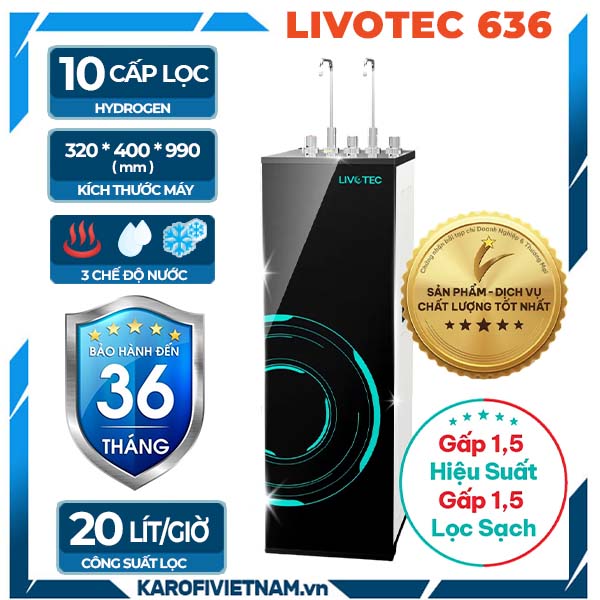 Máy lọc nước nóng lạnh Karofi Livotec 636