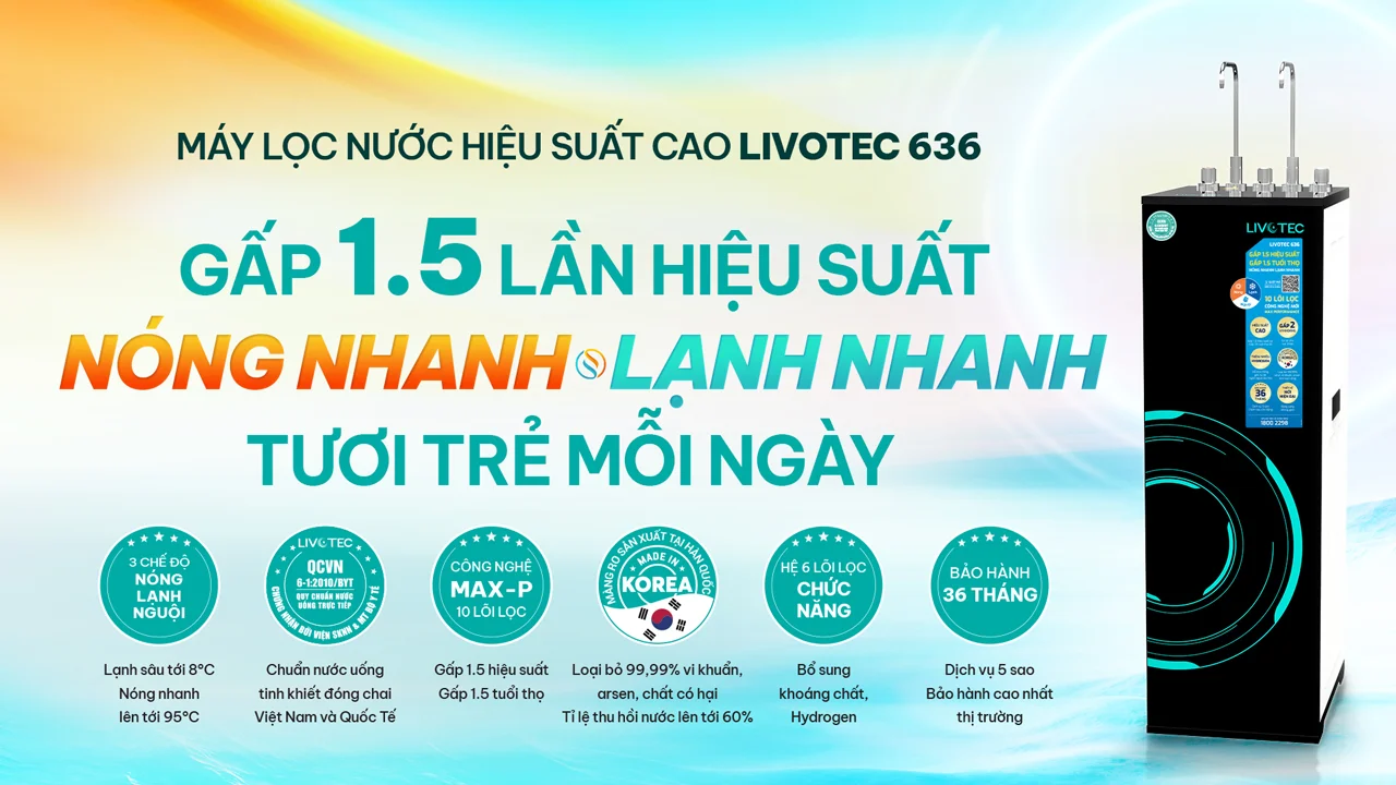 Máy lọc nước nóng lạnh Karofi Livotec 636