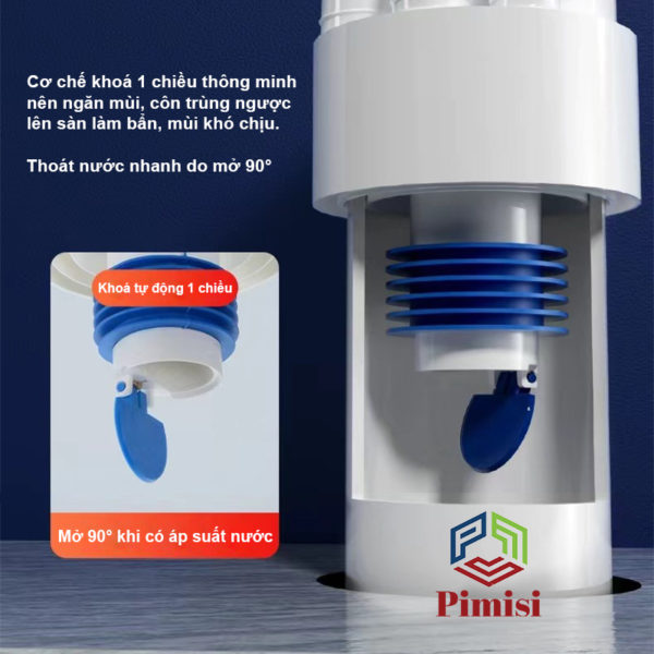 Bộ Đầu Nối Ống Thoát Nước Pimisi PDT-501 Ngăn Mùi | Chính Hãng - Hình ảnh 8