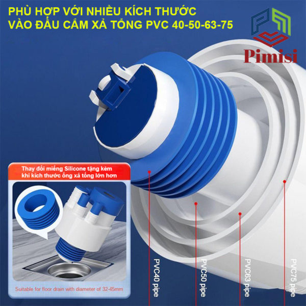 Bộ Đầu Nối Ống Thoát Nước Pimisi PDT-501 Ngăn Mùi | Chính Hãng - Hình ảnh 7